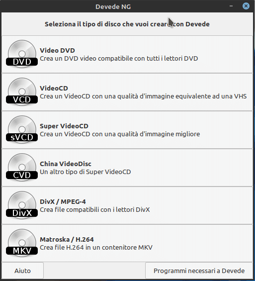 Creare un DVD video con Devede su Ubuntu