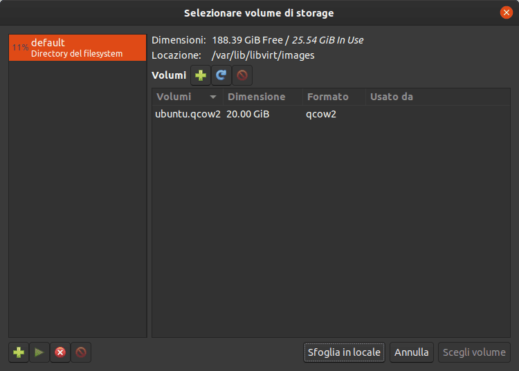 Come specificare il file ISO Selezione del file ISO di Linux