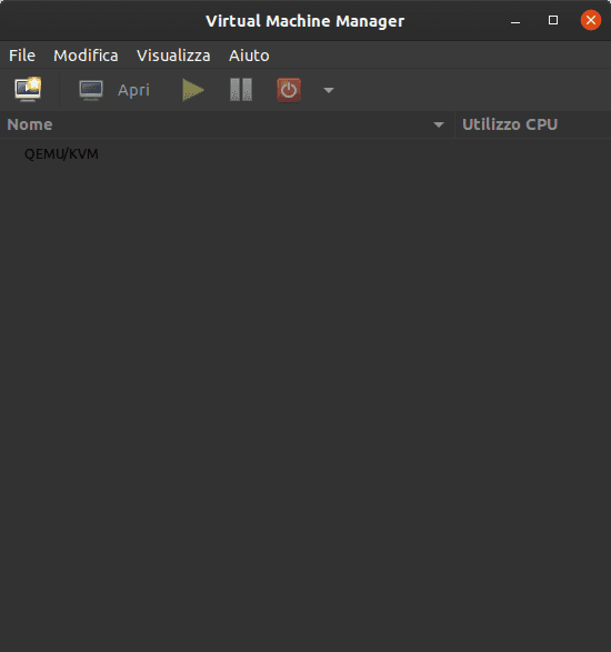 Virtual Machine Manager GUI Interfaccia grafica QEMU