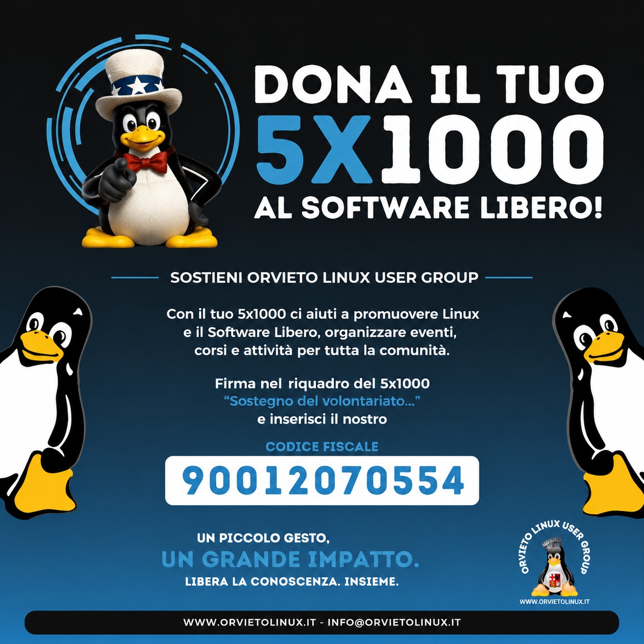 Sostieni Orvieto Linux donando il 5×1000!