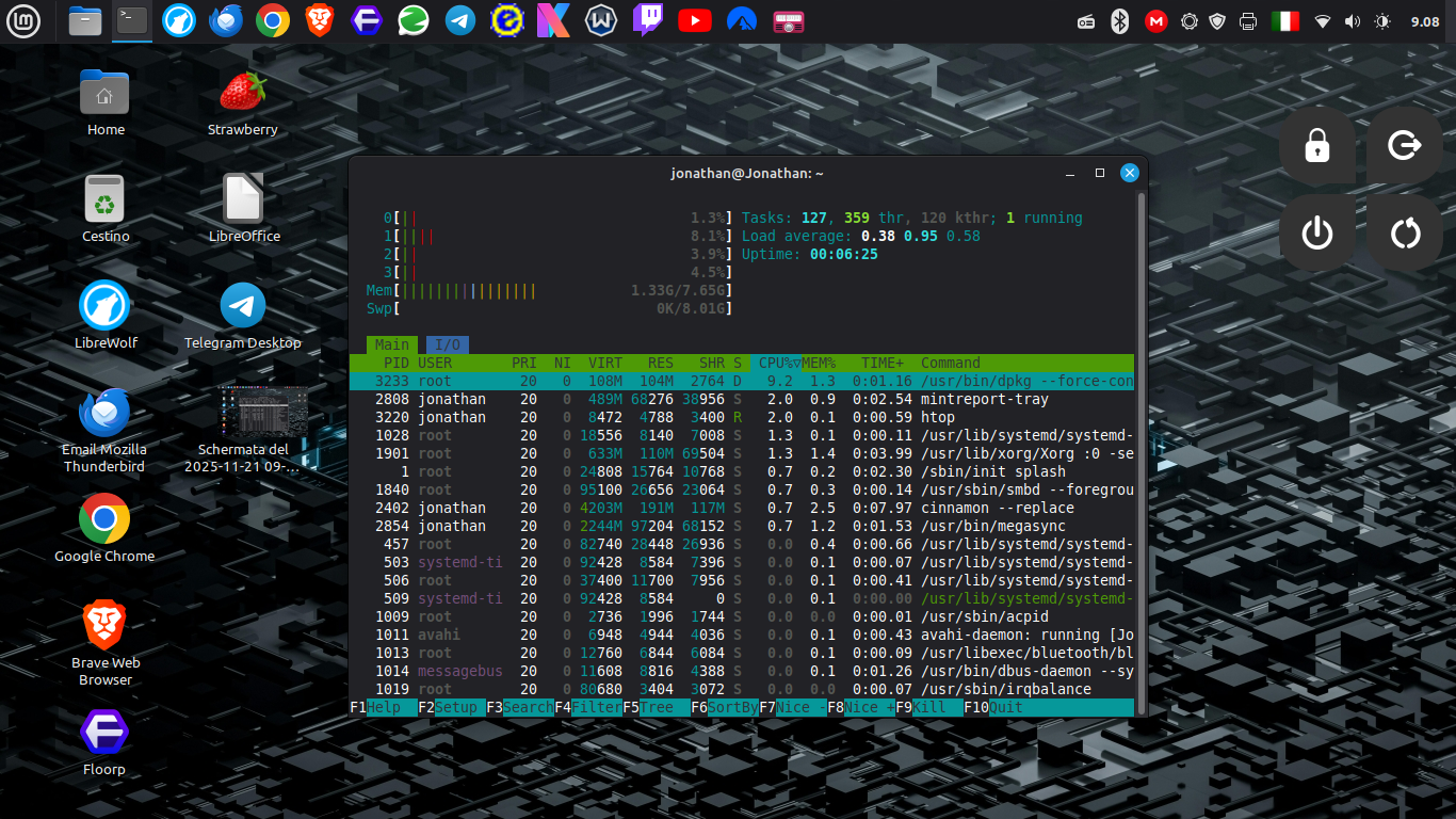 TOP/HTOP: Il monitoraggio dei processi