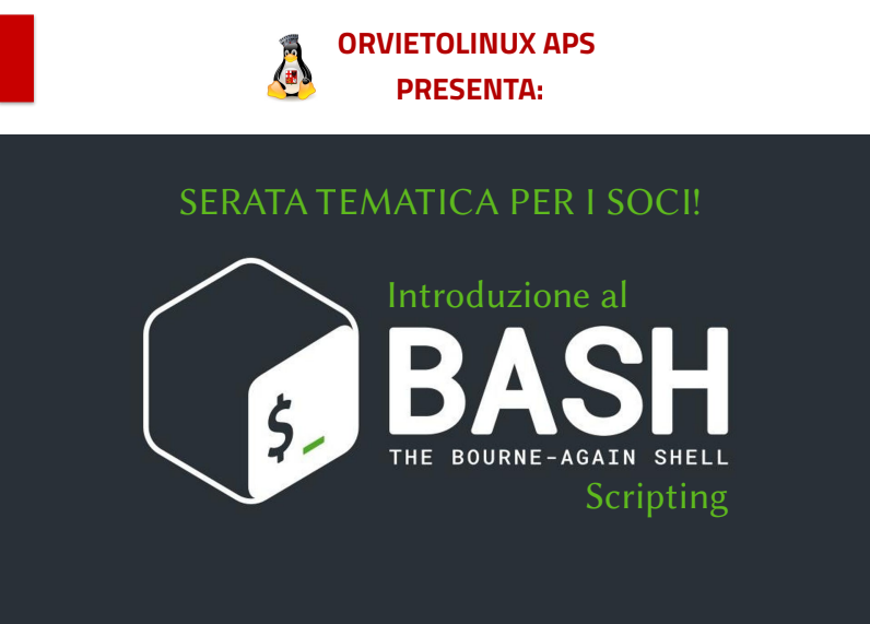 Serata tematica sullo scripting in BASH 13 marzo