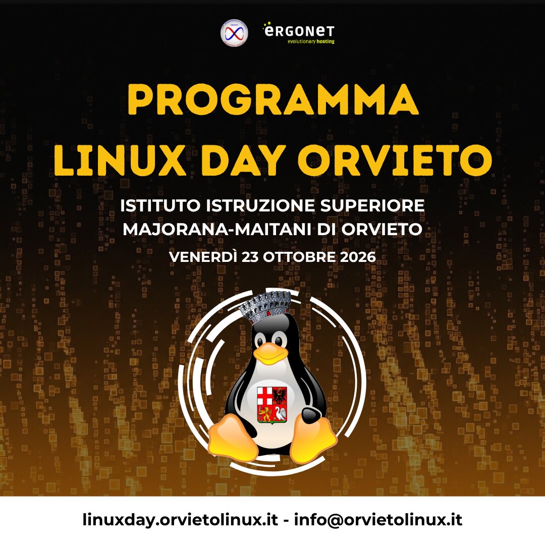 Linux Day Orvieto 2026 – Programma ufficiale!